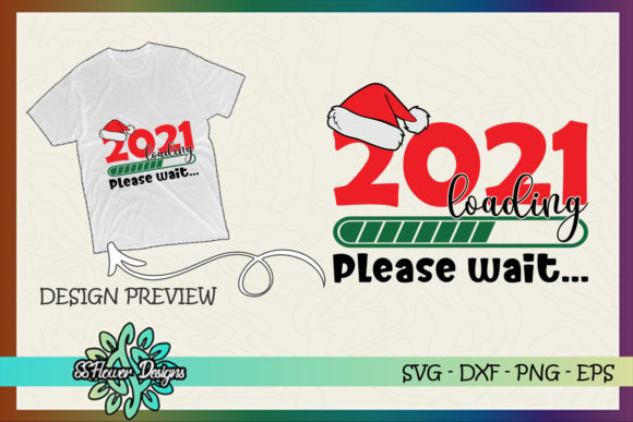 2021 Loading Christmas Santa Hat Graphics for T-Shirt Designs
