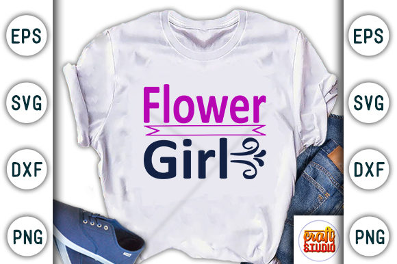 Flower Girl Wedding SVG: Graphics for T-Shirt Designs