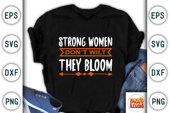 Strong Woman SVG Design for T-Shirt Graphics & DIY