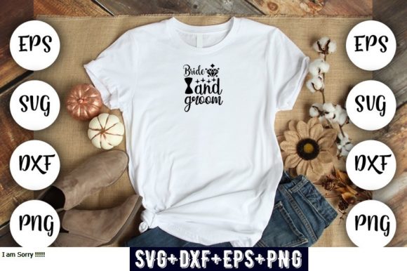 Wedding Design Bride and Groom Graphics for T-Shirts